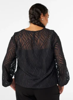 Bluse aus Chiffon mit Strukturmuster