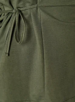 Bluse aus einer Baumwollmischung mit V-Ausschnitt und Bindeband