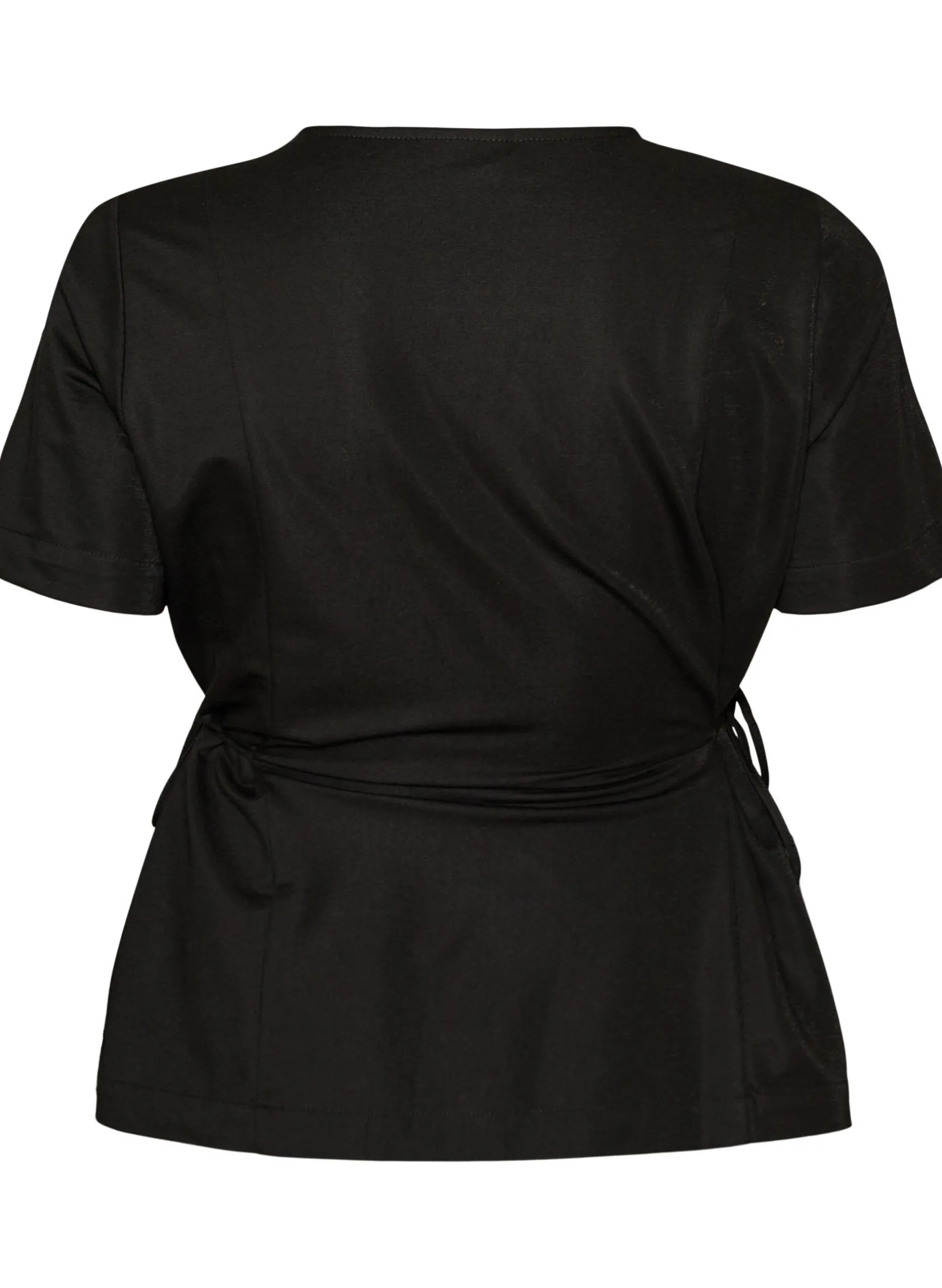 Bluse aus einer Baumwollmischung mit V-Ausschnitt und Bindeband