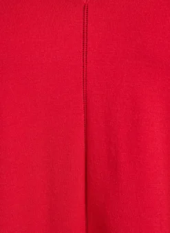Bluse aus Feinstrick mit V-Ausschnitt und Detail auf der Vorderseite