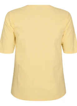 Bluse aus geripptem Jersey mit kurzen Ärmeln