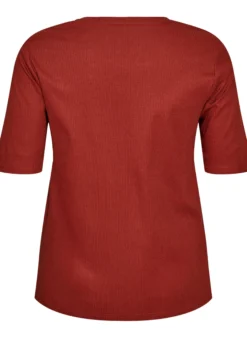 Bluse aus geripptem Jersey mit kurzen Ärmeln