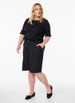 Bluse aus geripptem Jersey mit kurzen Ärmeln