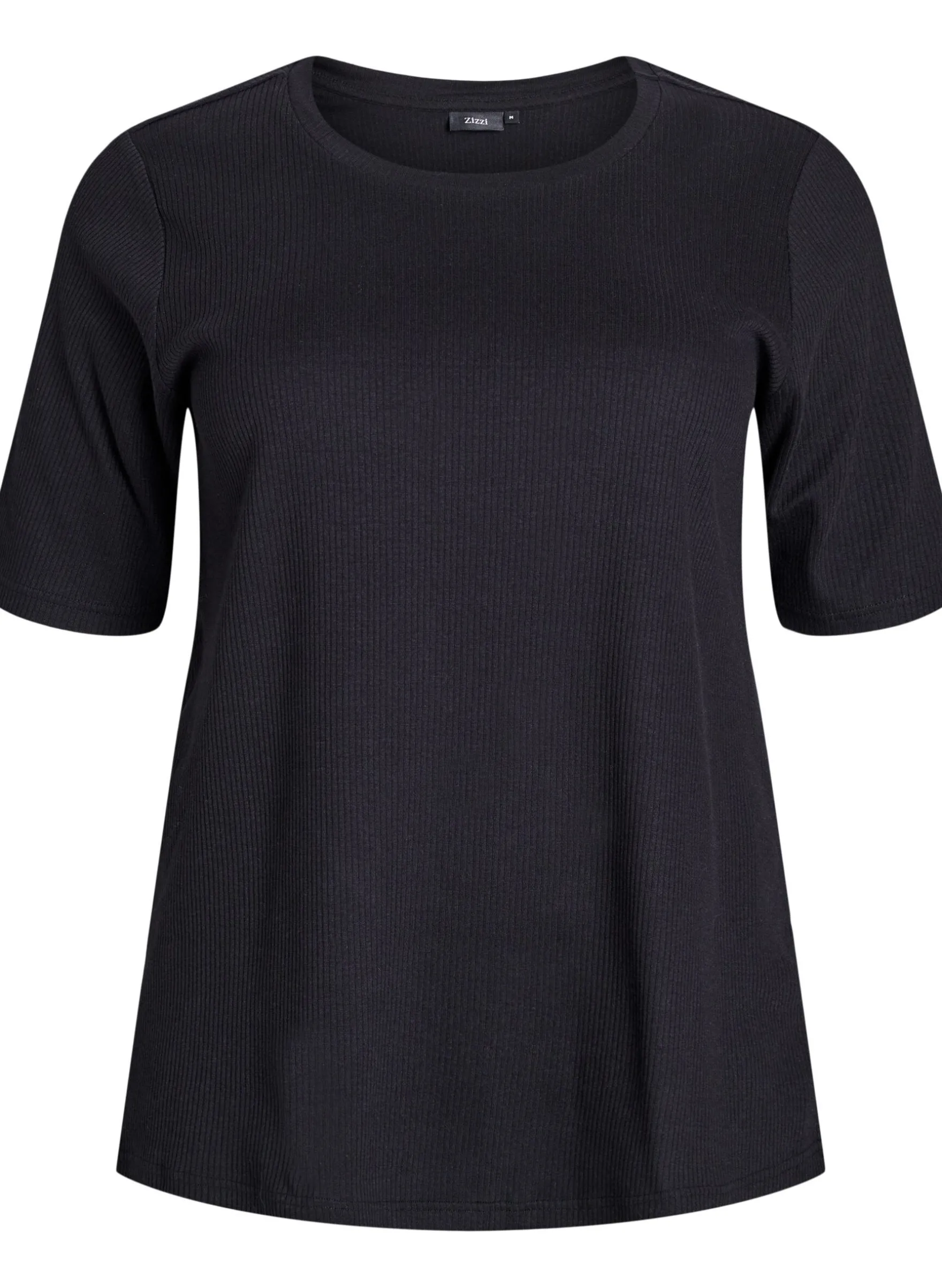 Bluse aus geripptem Jersey mit kurzen Ärmeln