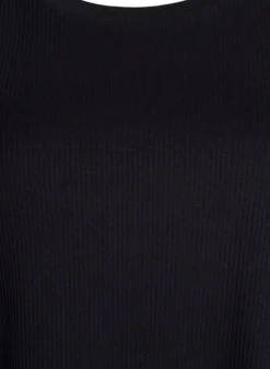 Bluse aus geripptem Jersey mit kurzen Ärmeln