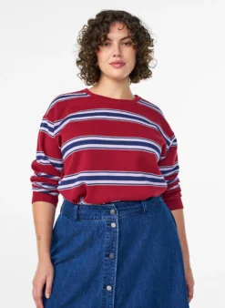 Bluse aus Jersey mit breiten Streifen