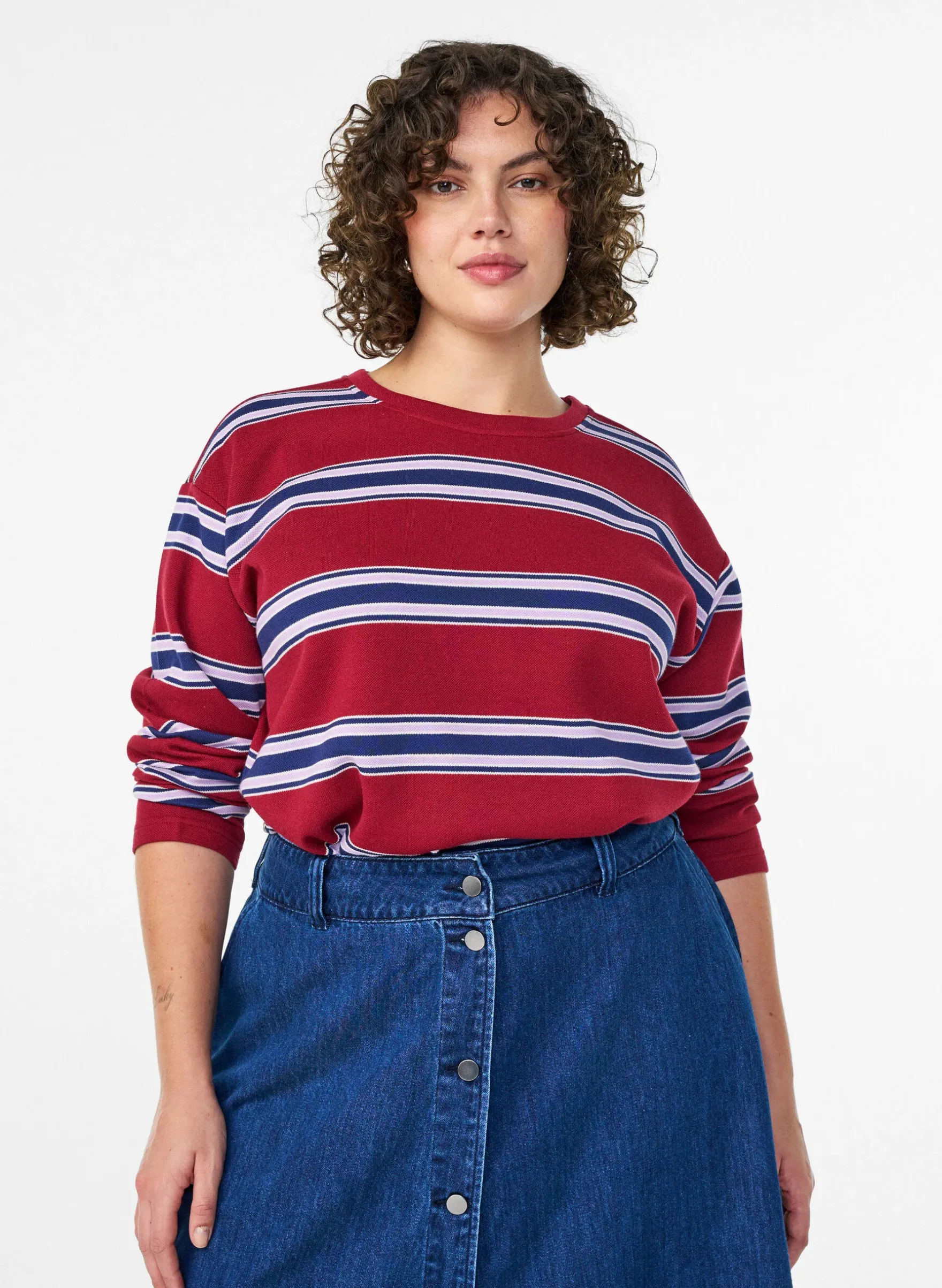 Bluse aus Jersey mit breiten Streifen
