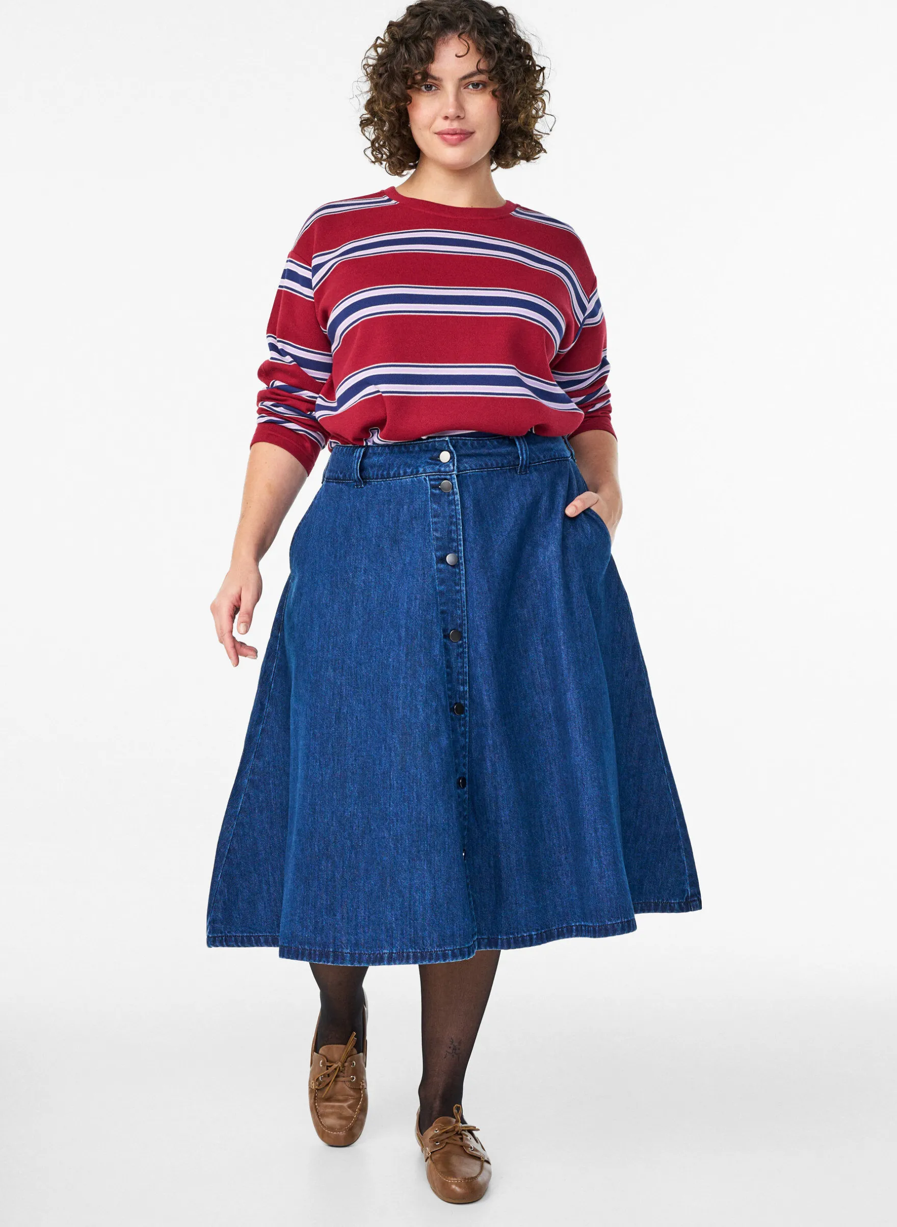 Bluse aus Jersey mit breiten Streifen