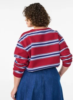 Bluse aus Jersey mit breiten Streifen
