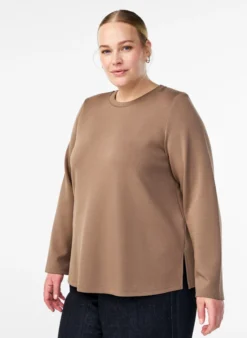 Bluse aus Jersey mit Rundhalsausschnitt