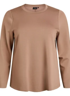 Bluse aus Jersey mit Rundhalsausschnitt