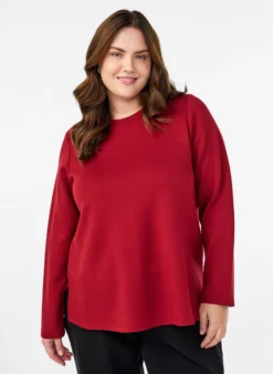 Bluse aus Jersey mit Rundhalsausschnitt