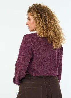 Bluse aus Jersey mit V-Ausschnitt und langen Ärmeln