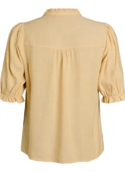 Bluse aus Leinen und Viskose mit 1/2-Ärmeln