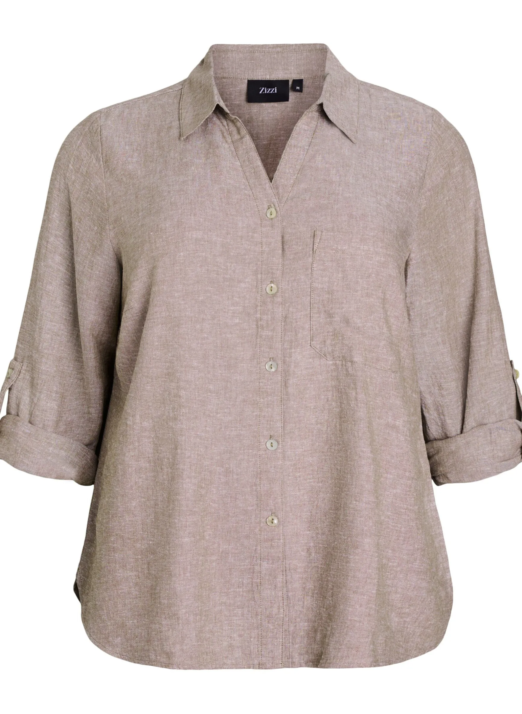 Bluse aus Leinen und Viskose mit 3/4-Ärmeln