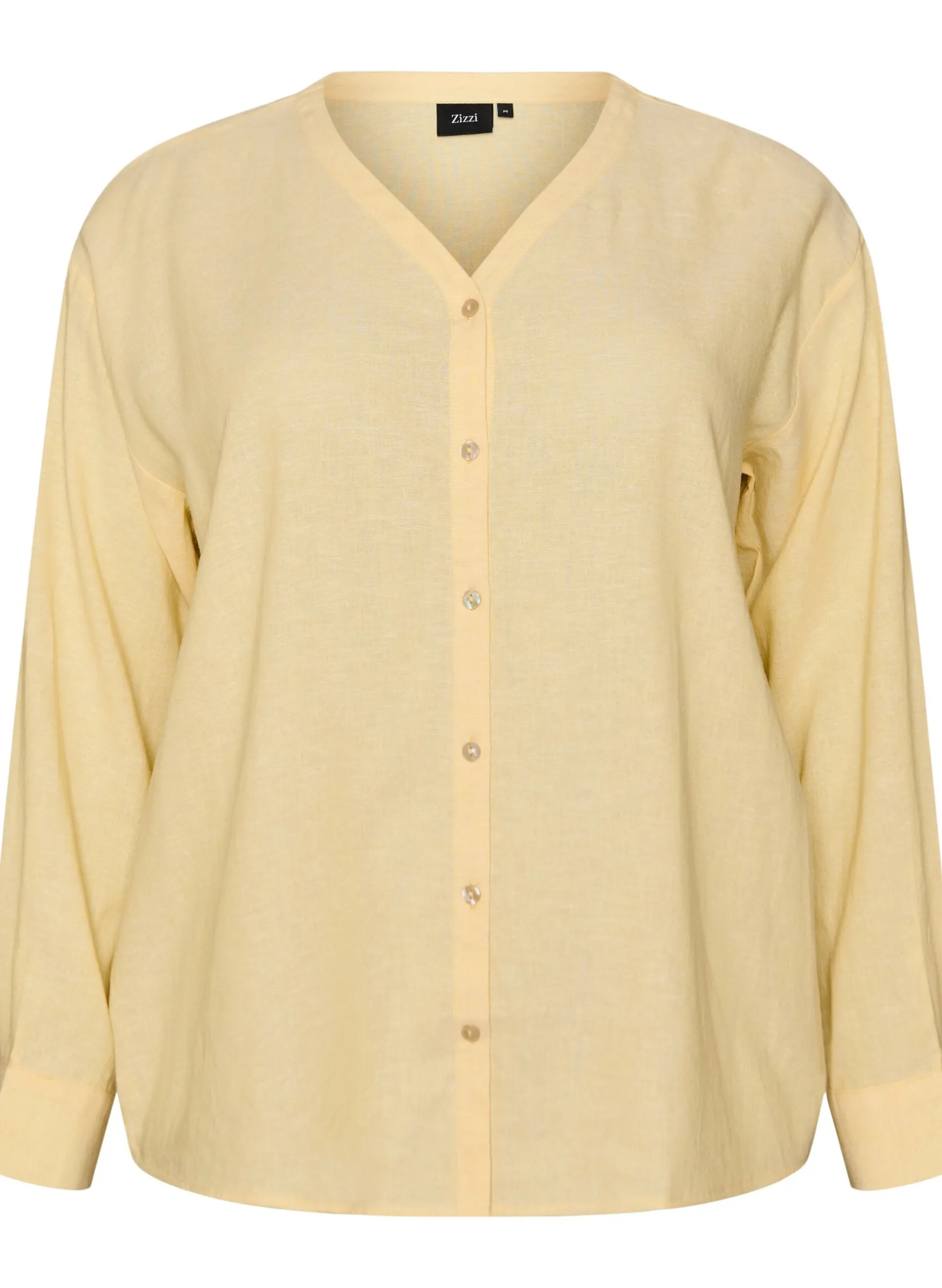 Bluse aus Leinen und Viskose mit V-Ausschnitt