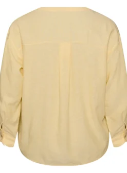 Bluse aus Leinen und Viskose mit V-Ausschnitt