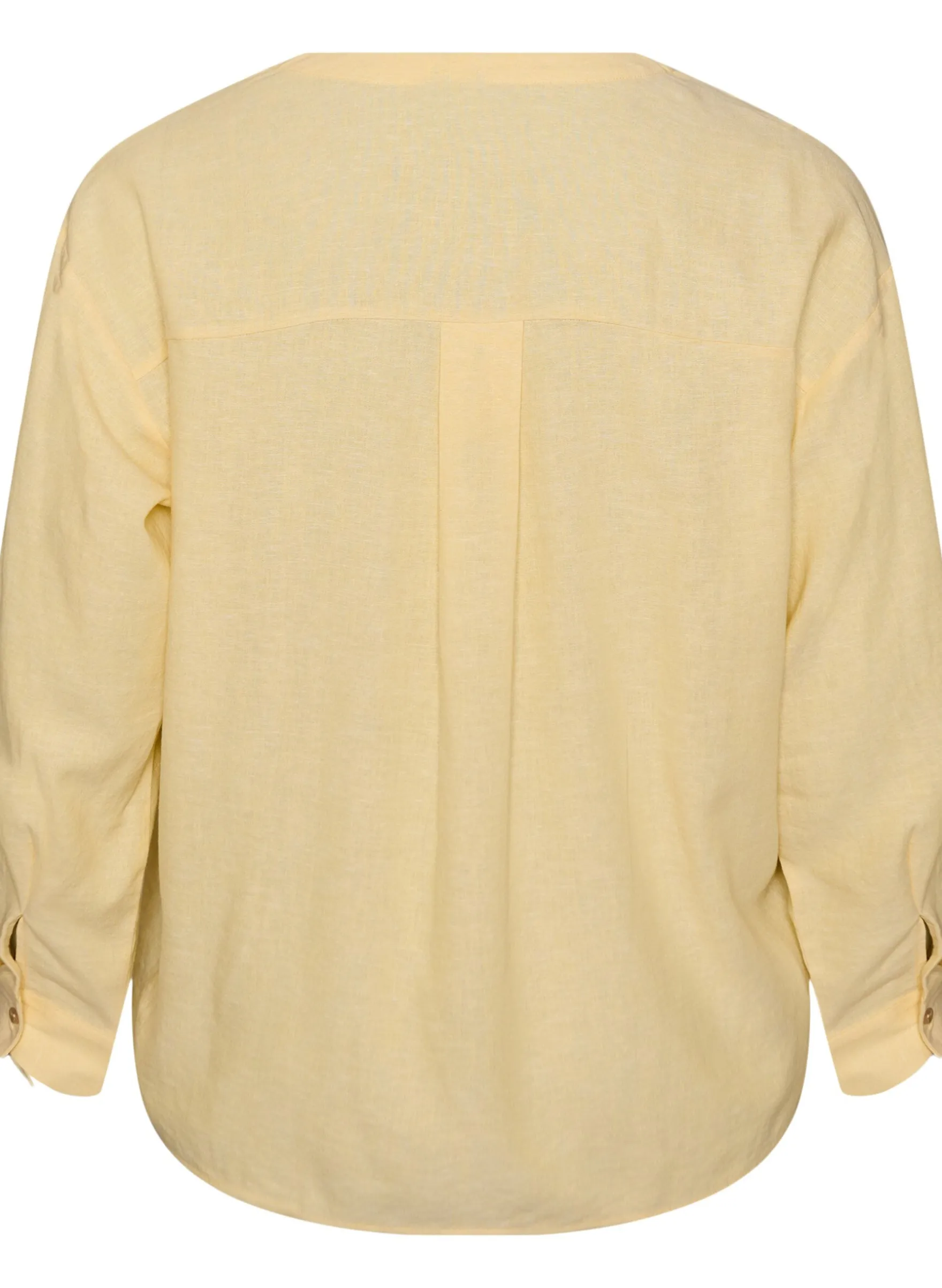 Bluse aus Leinen und Viskose mit V-Ausschnitt
