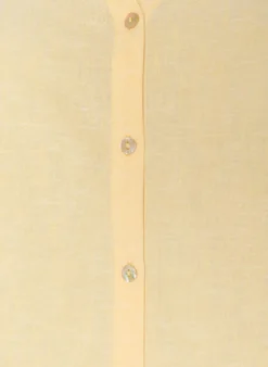 Bluse aus Leinen und Viskose mit V-Ausschnitt