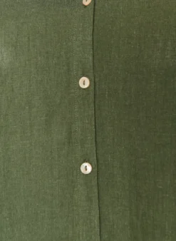 Bluse aus Leinen und Viskose mit V-Ausschnitt