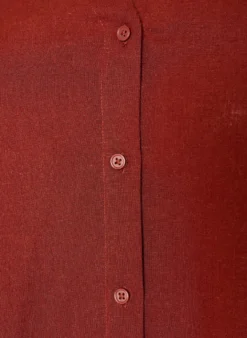 Bluse aus Leinen und Viskose mit V-Ausschnitt