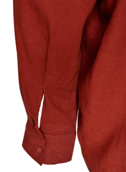 Bluse aus Leinen und Viskose mit V-Ausschnitt