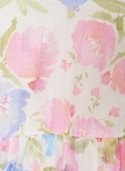 Bluse aus Lyocell mit Blumenprint und Herzausschnitt