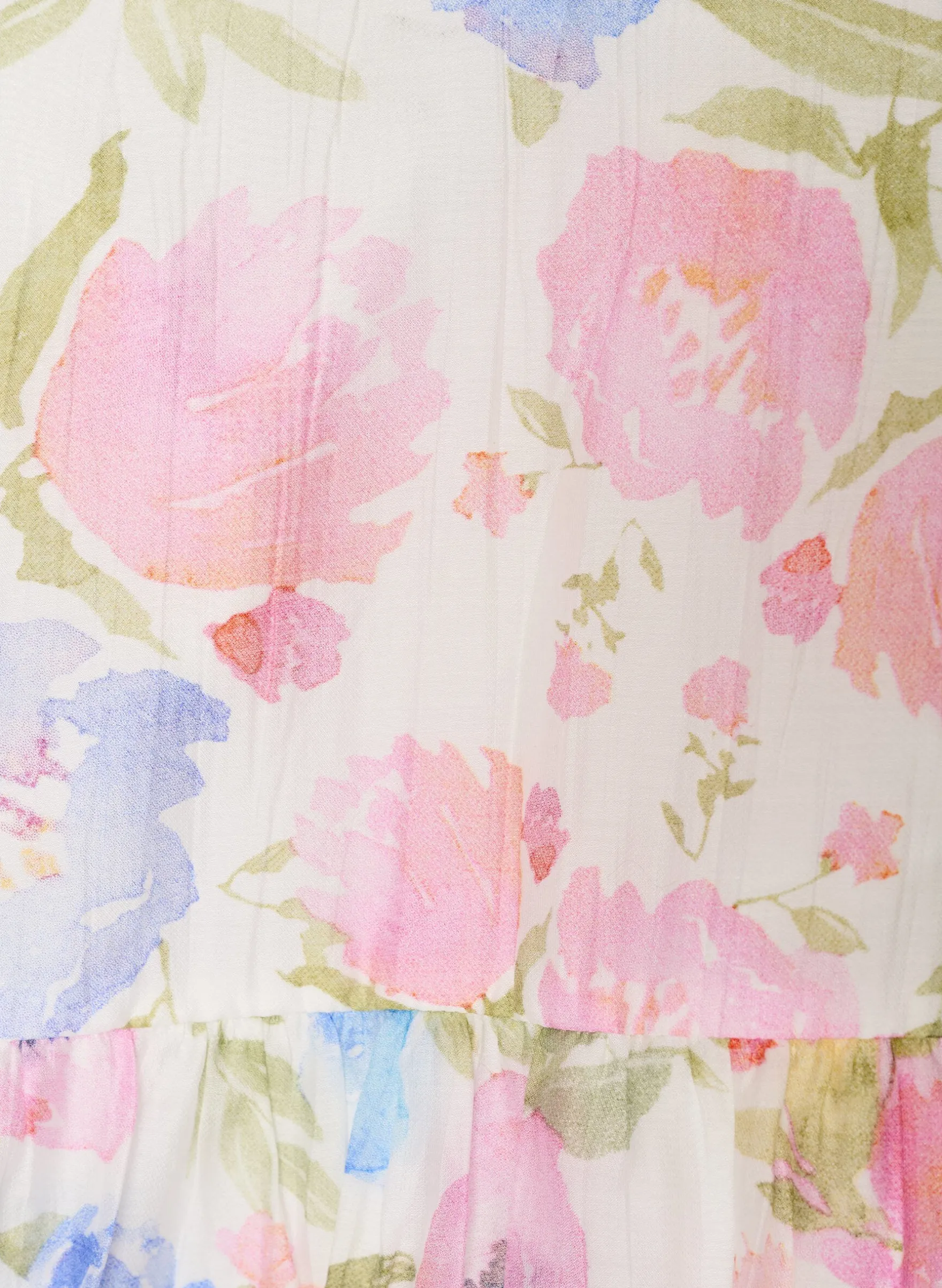 Bluse aus Lyocell mit Blumenprint und Herzausschnitt