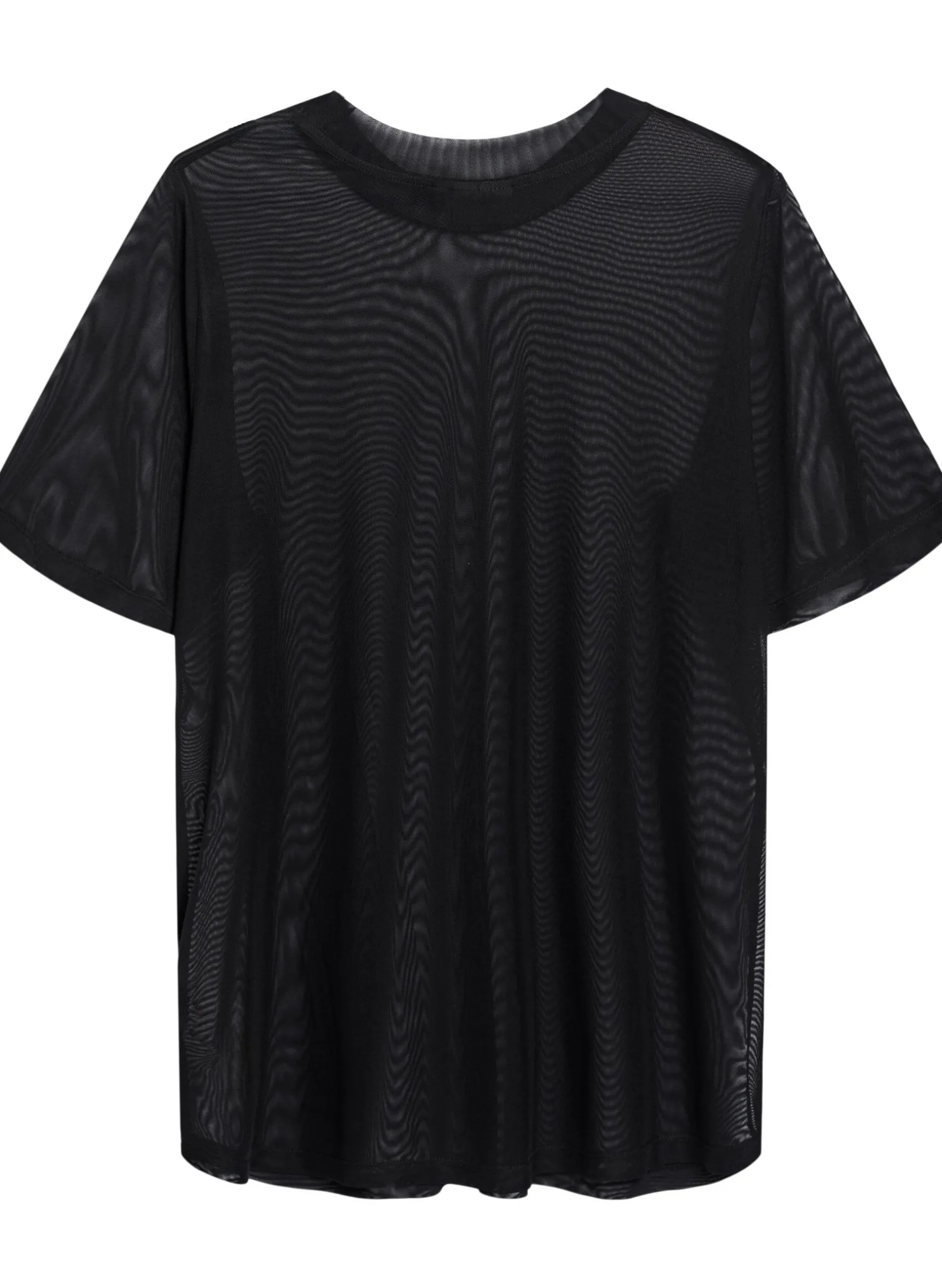 Bluse aus Mesh, mit kurzen Ärmeln