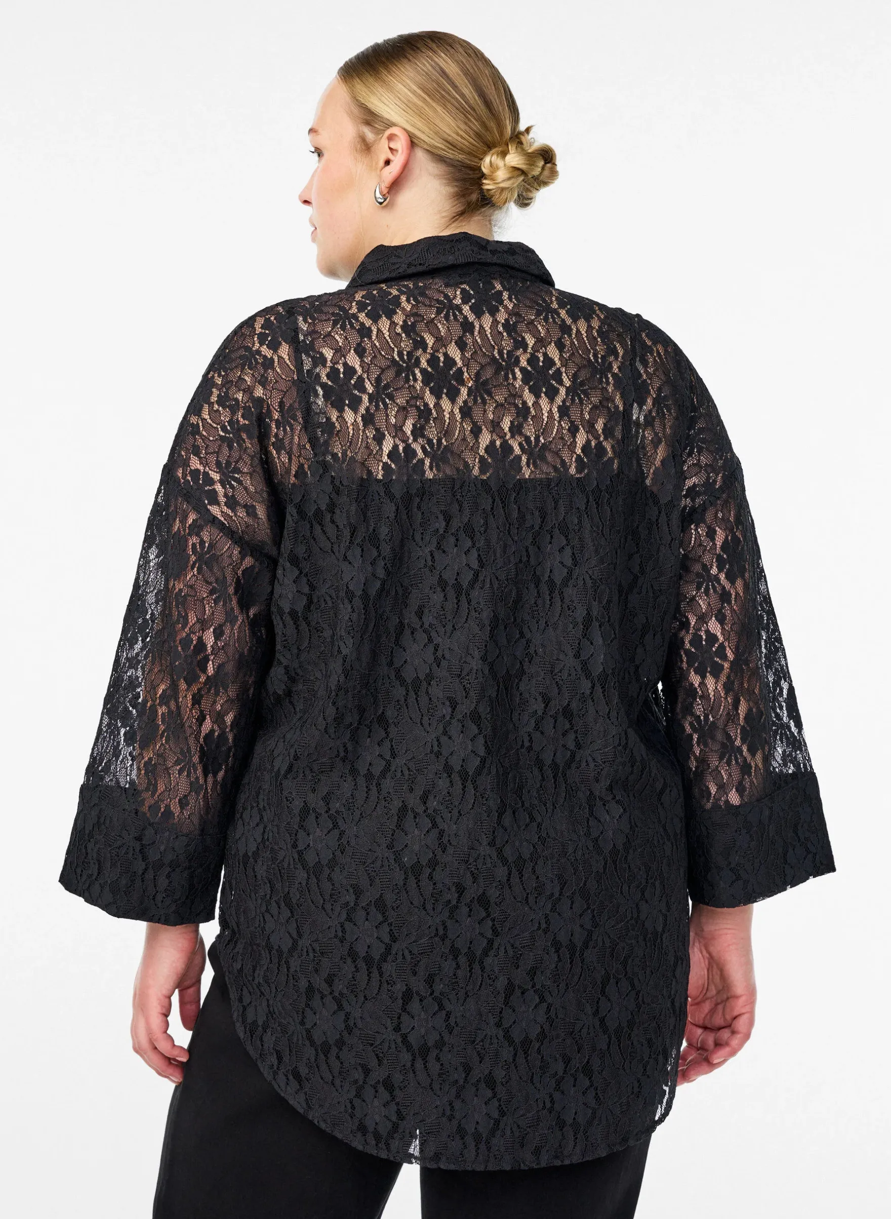 Bluse aus Spitze mit 3/4-Ärmeln