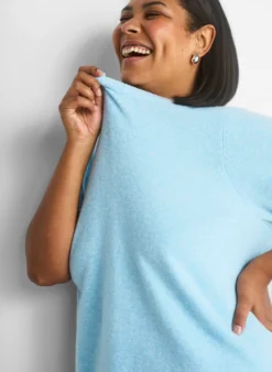 Bluse aus Strick mit kurzen Ärmeln