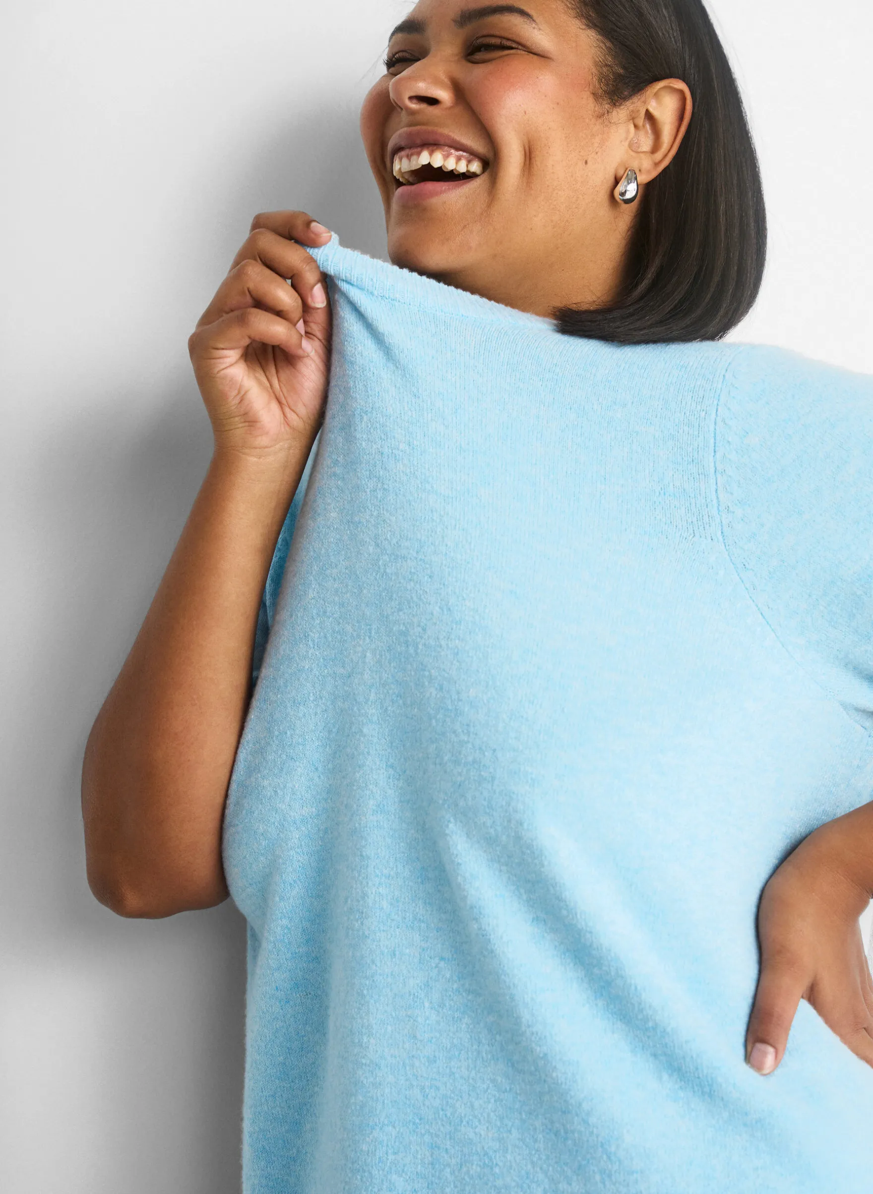 Bluse aus Strick mit kurzen Ärmeln
