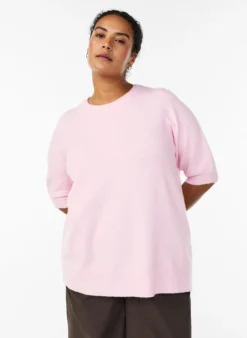 Bluse aus Strick mit kurzen Ärmeln