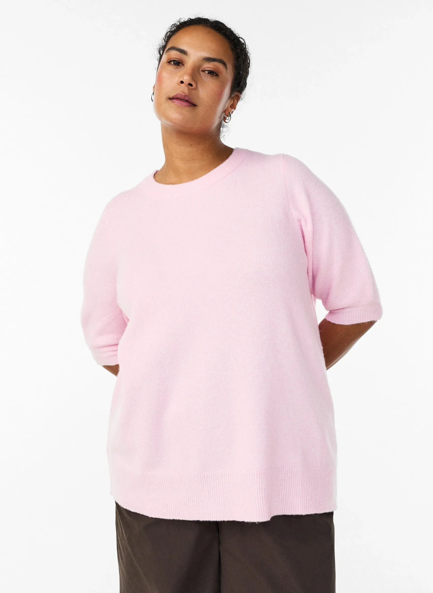Bluse aus Strick mit kurzen Ärmeln