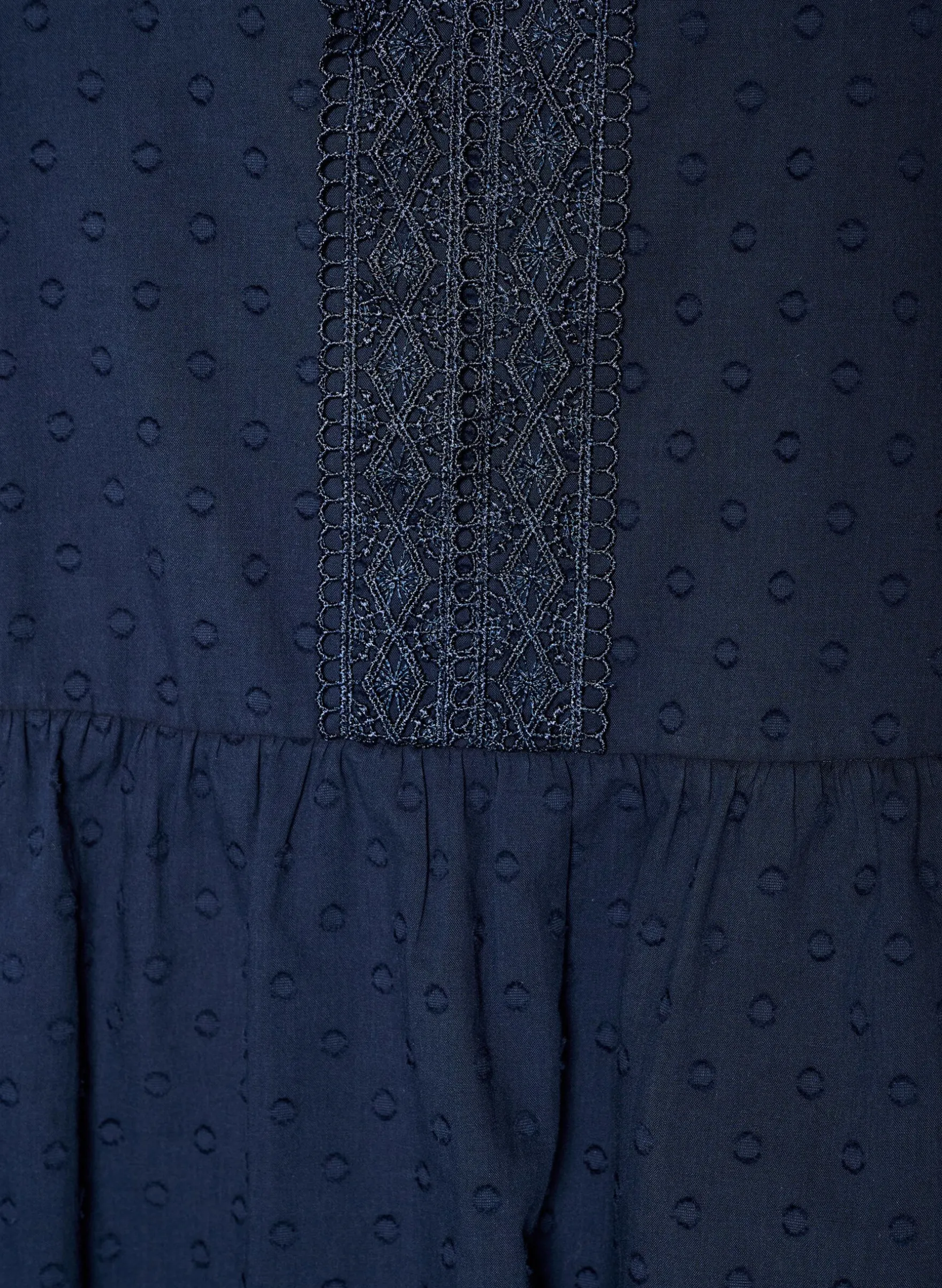 Bluse aus strukturierter Baumwolle mit Häkeldetails