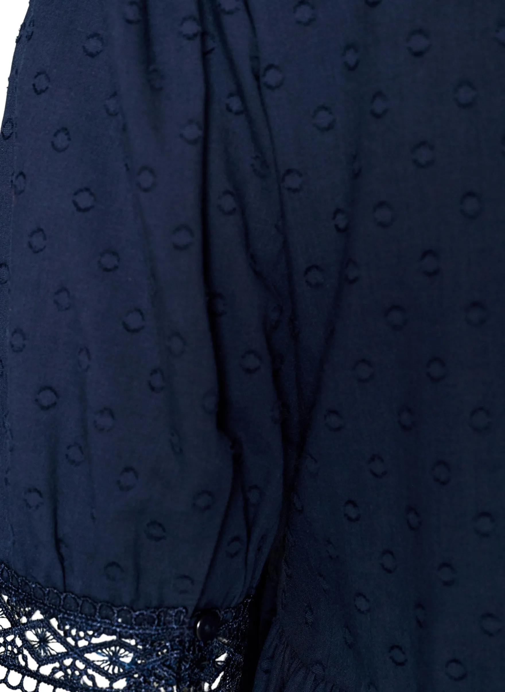 Bluse aus strukturierter Baumwolle mit Häkeldetails