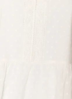 Bluse aus strukturierter Baumwolle mit Häkeldetails