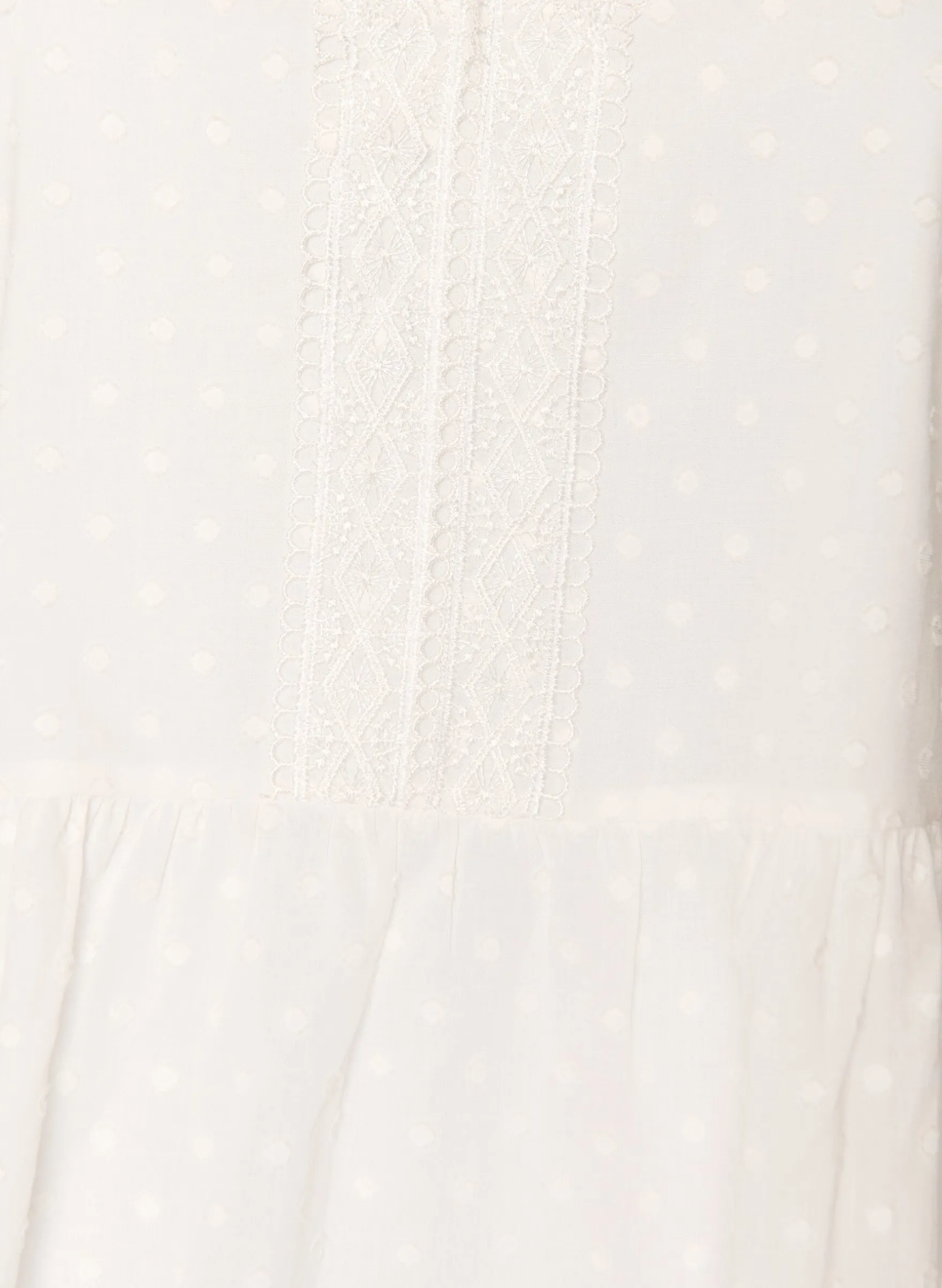 Bluse aus strukturierter Baumwolle mit Häkeldetails