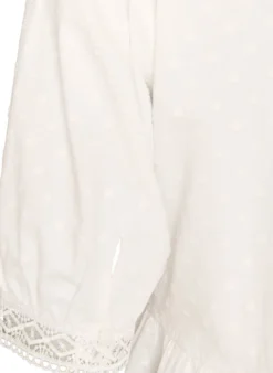 Bluse aus strukturierter Baumwolle mit Häkeldetails