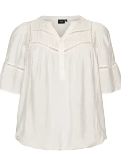 Bluse aus Viskose mit Biesen und Ballonärmeln