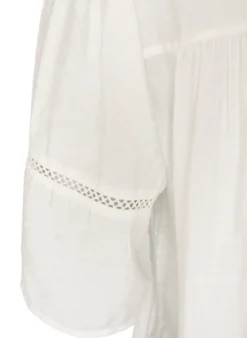 Bluse aus Viskose mit Biesen und Ballonärmeln