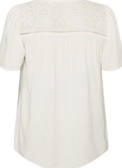 Bluse aus Viskose mit Broderie Anglaise