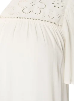 Bluse aus Viskose mit Broderie Anglaise