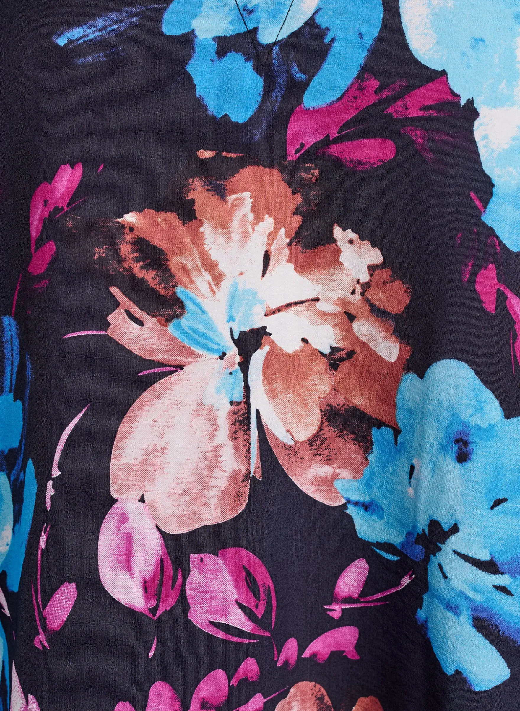 Bluse aus Viskose mit geblümtem Print und langen Ärmeln