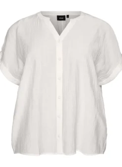 Bluse aus Viskose mit Knöpfen und Struktur