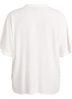 Bluse aus Viskose mit kurzen Ärmeln und Raffdetails