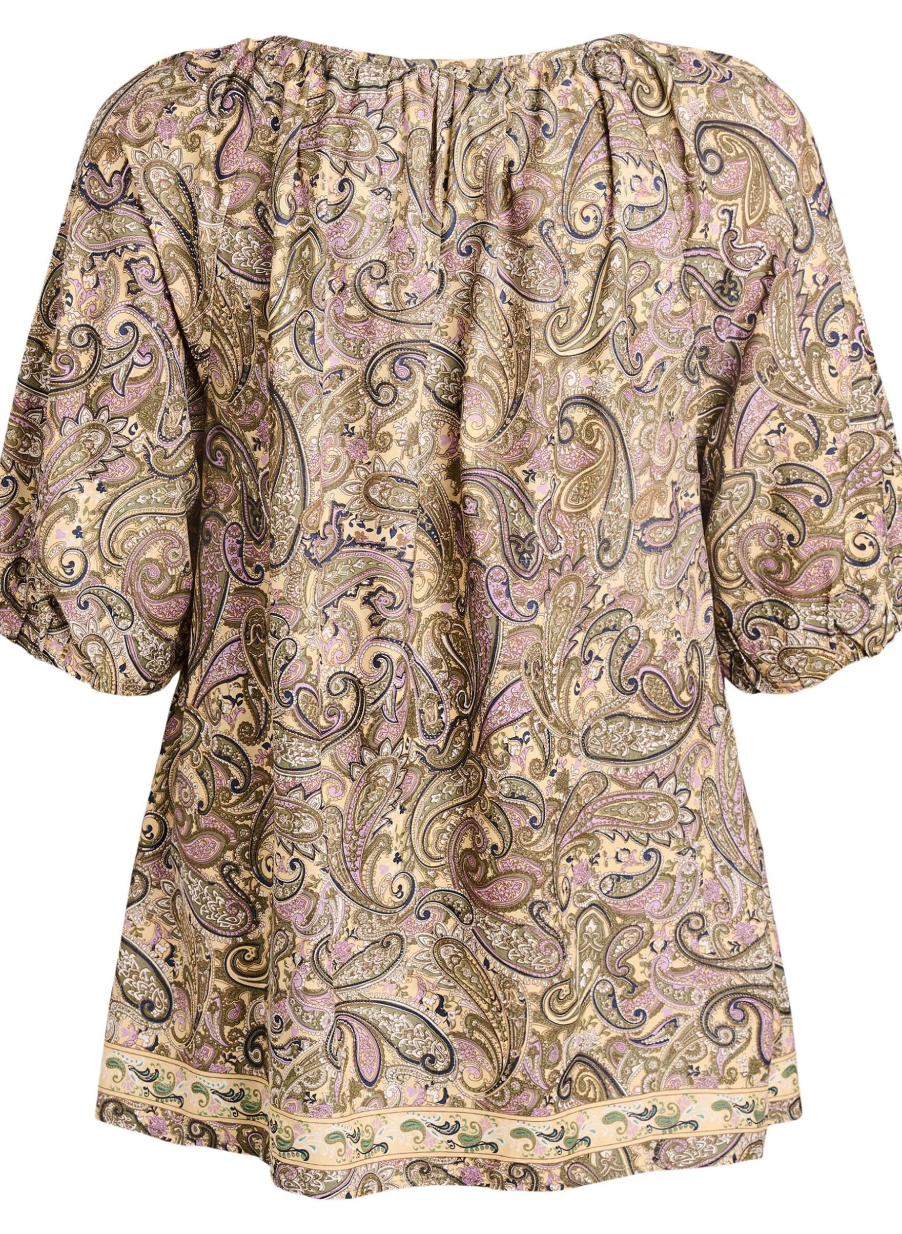Bluse aus Viskose mit Paisley-Muster und Bindeband