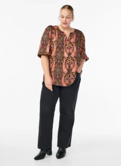 Bluse aus Viskose mit Paisleymuster und 3/4-Ärmeln