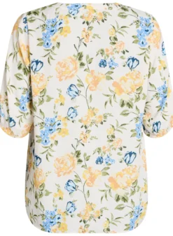 Bluse aus Viskose mit Print und Knopfverschluss