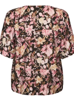 Bluse aus Viskose mit V-Ausschnitt